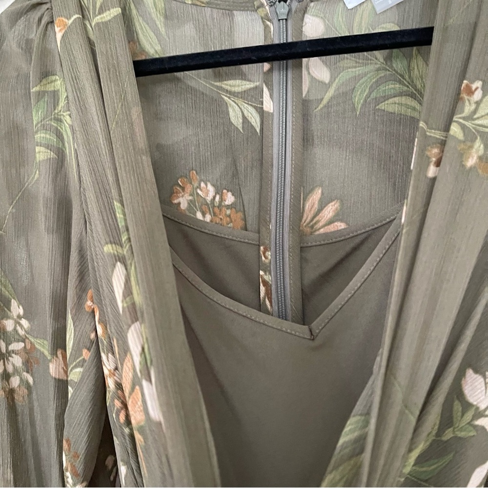 CALVIN KLEIN Women’s Balloon Sleeve Floral Maxi Dress Size 8 - Picture 7 of 15